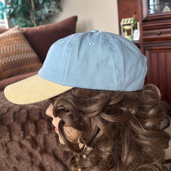 NWOT POL Two-Tone Blue & Tan Cap Adjustable Baseball Hat 100% Cotton Sporty - Picture 8 of 16